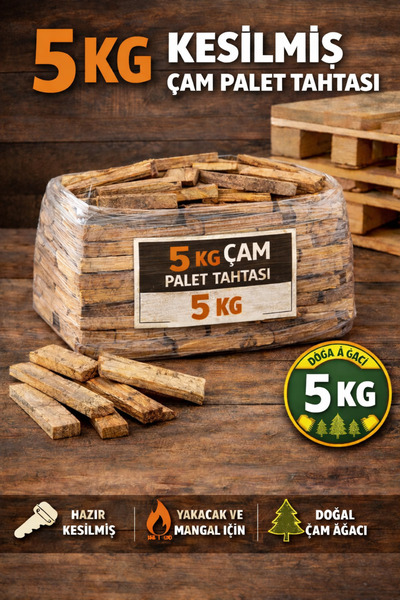 Bozsan Parça Hazır Kuru Çam Palet Tahtası-Odun-Semaver Mangal Soba 5 Kg + Çır...