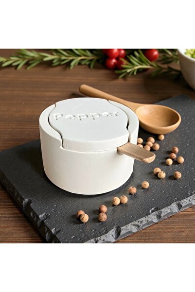 ThreeT Beyaz beton minimal tuzluk