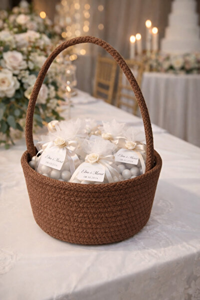ÖRGÜM Wedding Basket Decorative Multi-Purpose Basket 15X7 cm