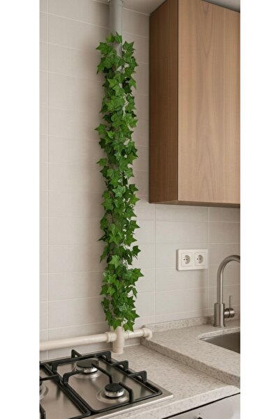 PINALE ART Telli Sarmaşık Yaprak Şerit Yapay Çiçek Doğalgaz Borusu Süsü 94 cm