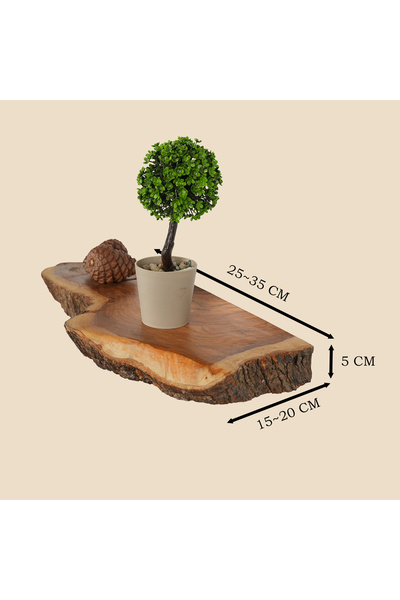 SEFFX Uçan Raf Ahşap 2'li Masif Ofis Mutfak Salon Kitaplık Uyumlu Doğal Dekor...