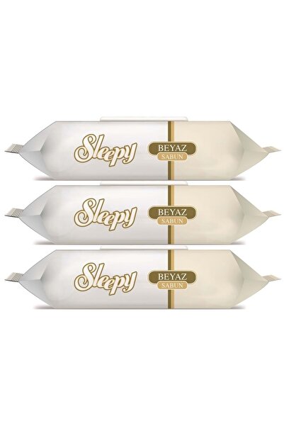 Sleepy Islak Havlu Mendil 90 Yaprak (3 Lü Set) Beyaz Sabun Kokulu Plastik Kap...