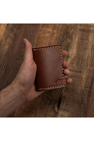 Bards Atelier Hakiki Deri Katlanır Kartlık - Koyu Kahve