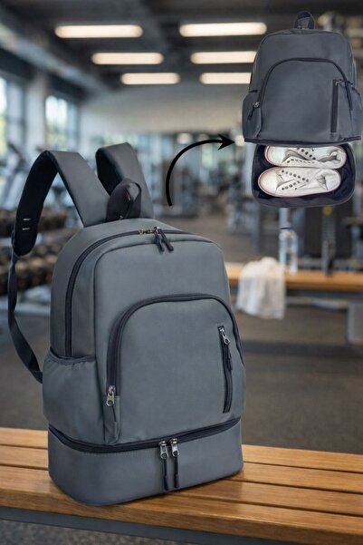 Bambus Sporcu Sırt Çantası - Ayakkabı Bölmeli , Tablet, Telefon Bölmeli , Su ...