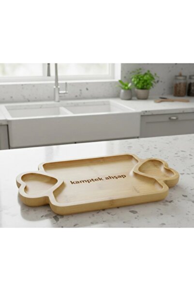 kamptek kamp teknolojisi KAMPTEK AHŞAP BAMBU ÇOK AMAÇLI SUNUMLUK TABAK ÇİFT K...