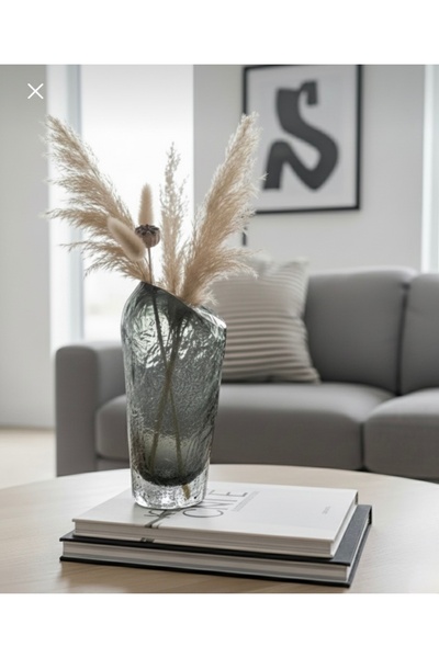 PINALE ART El Yapımı Lüks Cam Vazo 14x14x28 cm