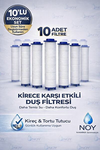 NOY Filtreli Duş Başlığı UYUMLU Yedek Filtresi Kireç Kir Pas Önleyici 10 Adet