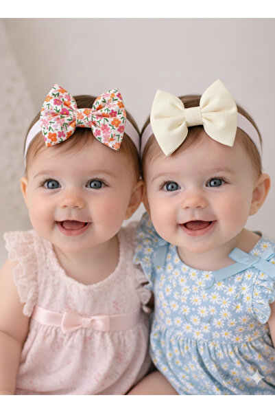 GLORY BABY Cotton Baby Girl Bow Bandana Set of 2