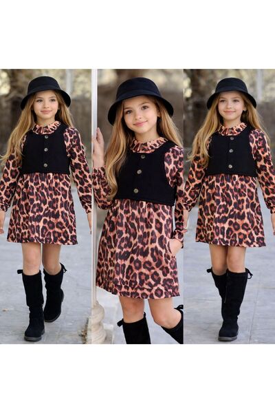 KOKOŞ BEBEK Kokoş Süet Yelekli Elbise | 4/14 Yaş Arası