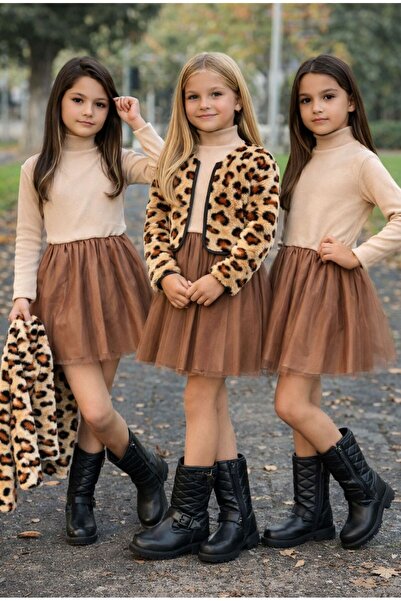 KOKOŞ BEBEK Girl's Leopard Detailed Special Design 2-Piece Combination - Age ...