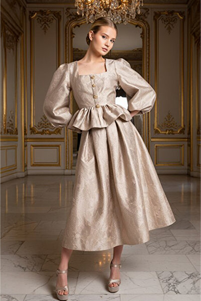 İhraç Fazlası Nadide Ceket Brokar Kumaş Balon Kol