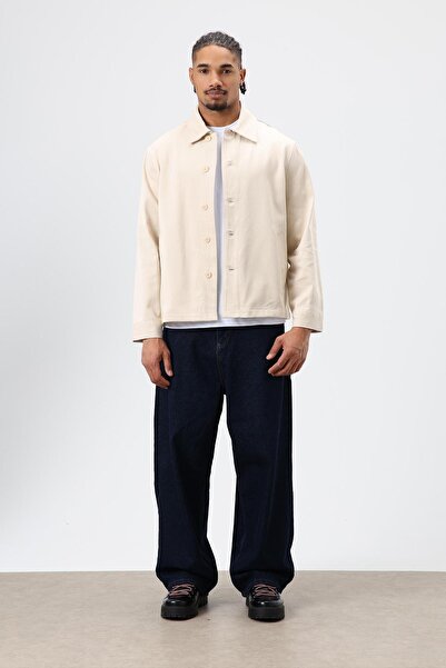 VAMOSCLO Beige boxy fit gabardine jacket