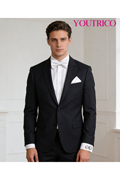 Youtrico 3PCS Bow Tie, Handkerchief Cufflink Set (Handmade)Men/Women Parties,...