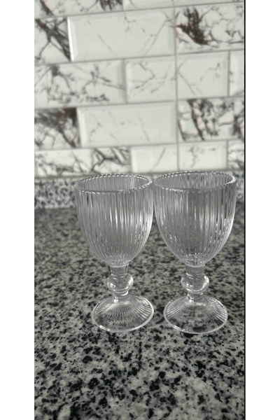 SEVEN7 2li ayaklı kahve yanı bardağı cam