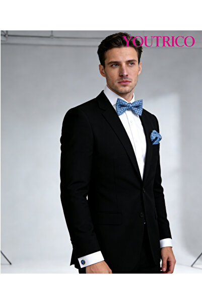 Youtrico 3PCS Bow Tie, Handkerchief Cufflink Set (Handmade)Men/Women Parties,...