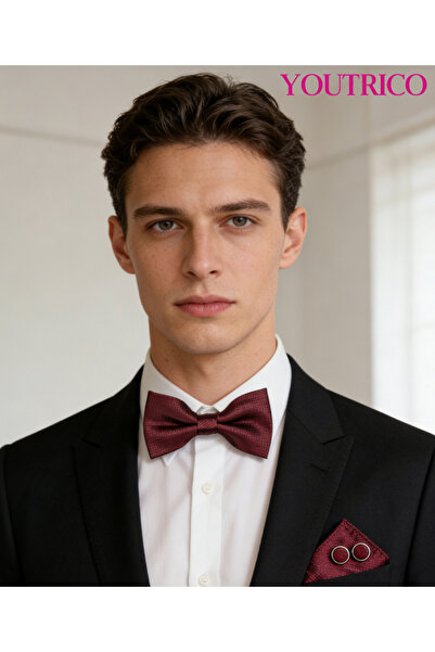 Youtrico 3PCS Bow Tie, Handkerchief Cufflink Set (Handmade)Men/Women Parties,...