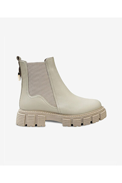 Greyder Kadın Ekru Hakiki Deri Chelsea Bot 3K2OB32772