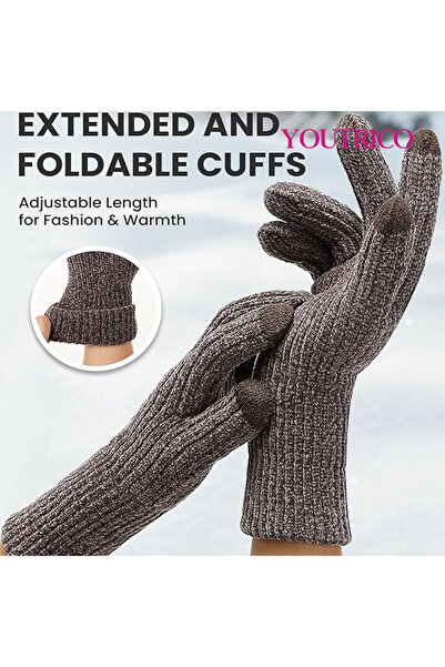 Youtrico Women's Winter Warm Lined Gloves, Solid Color