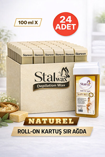 STARWAX Roll On Kartuş Sir Ağda | Natürel | Tüm Ciltler İçin | 24l'u Paket (2...