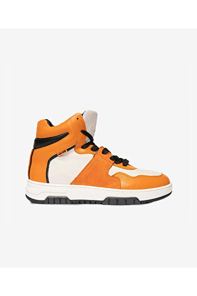 Greyder Kadın Beyaz Oranj Yeşili Hakiki Deri Sneaker Bot 3K2SB33020