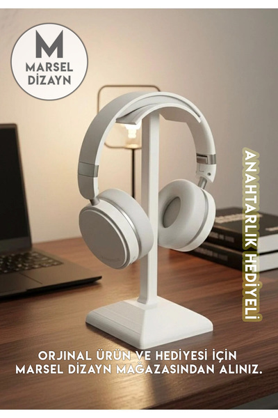 MarselDizayn Dekoratif Gamer Kulaklık Standı - Kulaklık Tutucu - BEYAZ - 24 C...