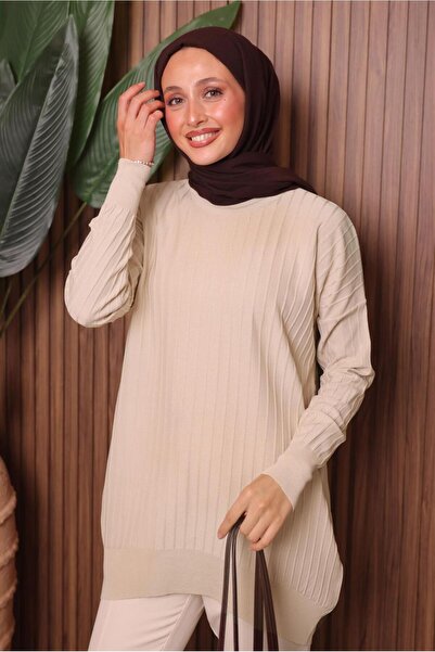 TRENDTESETTÜR KADIN BEJ TRİKO TUNİK T 0007