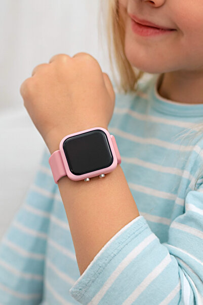 GTURK STORE Dijital Led Pudra Pembe Çocuk Saati (AKILLI SAAT DEĞİLDİR)