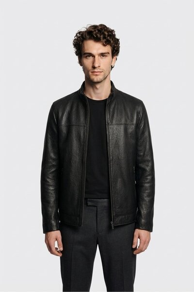 Elle Shoes Siyah Deri Erkek Ceket