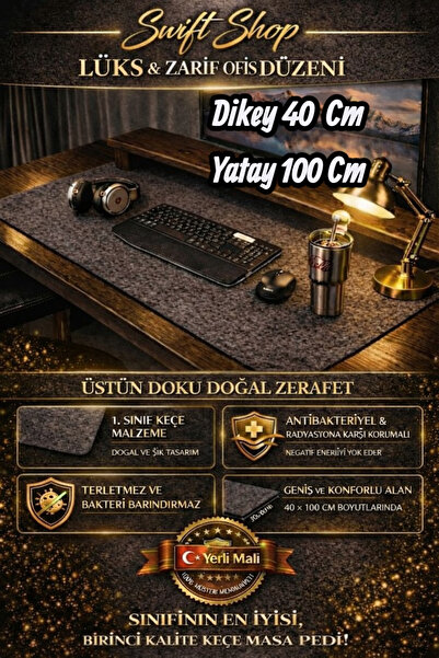 Swift Shop 40X100Luxury Premium Keçe Ofis ve Çalışma Masası Düzenleme Ve Oyun...