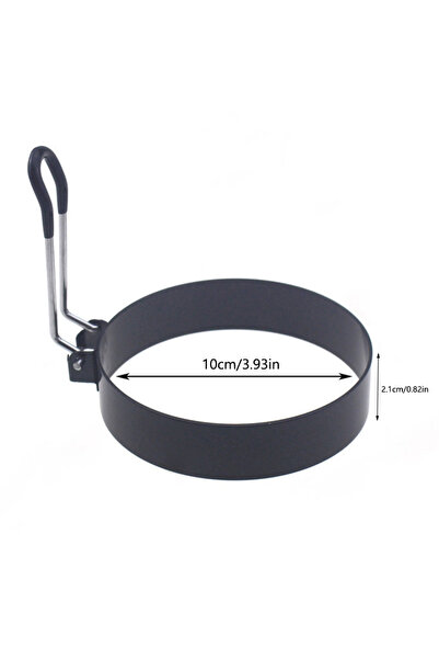 Choice حلقة بيض دائرية سوداء بقطر 10 سم، 19 تصميمًا، مصنوعة من الفولاذ المقاو...