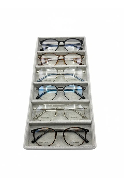 Aydın Decor حامل نظارات محلي جديد من جلد الغزال باللون الرمادي مقاس 38*19 سم ...