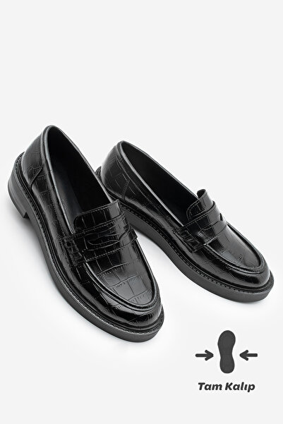 Marjin Дамски мокасини Casual Classic Shoe Casual Moccasin Fonle Black Croco