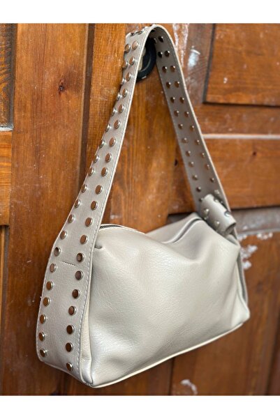 bahwar KADIN ZIMBALI OMUZ ASKILI FERMUARLI GÜNLÜK ÇANTA – VEGAN DERİ