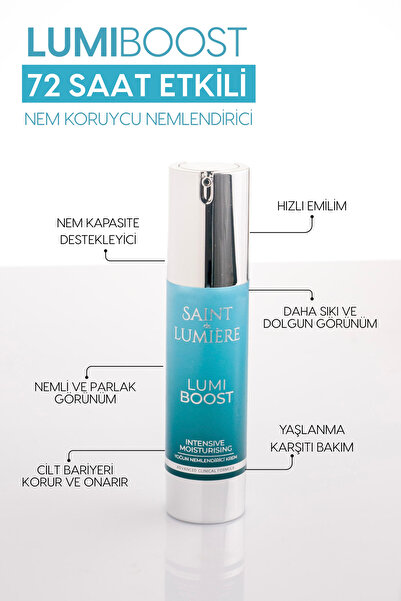 SAINT DE LUMIERE LUMIBOOST 72 Saat Etkili Nem Koruyucu Nemlendirici, Yaşlanma Karşıtı Krem 50ml-Kolajen,B5,Hyaluronik