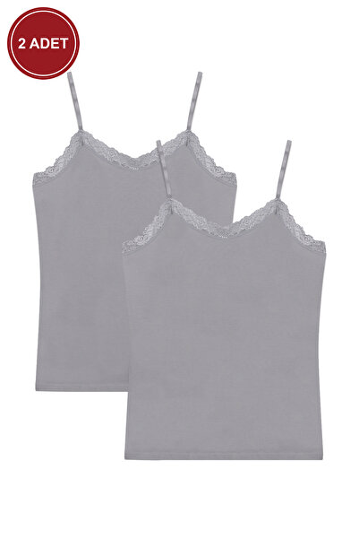 koza iç giyim قميص داخلي نسائي مكون من قطعتين مع أشرطة من الدانتيل وحلقة قابل...