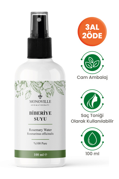 Monoville Biberiye Suyu Dökülme Karşıtı Saç Toniği %100 Doğal 100 ml (Rosemar...