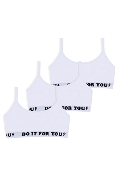 koza iç giyim قميص داخلي بنصف حبل للفتيات مكون من 3 قطع