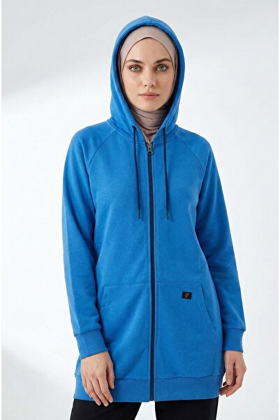 Plistre 2301_Women's Hooded Way Zippered Kangaroo Pocket 3-Thread Sweat Cap 3...