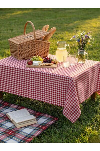 Komana Art Piti Kareli (pötikare) Sofra Bezi, Masa Örtüsü, Piknik Örtüsü, Çok...