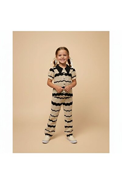 GÜL Baby Knitted Knitwear Short Sleeve Set for Girl - BOTTOM TOP Set