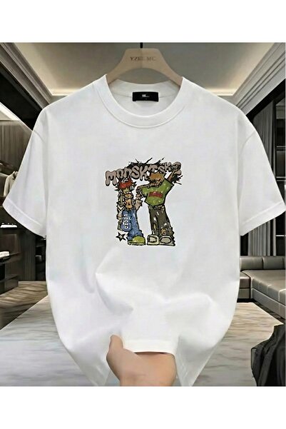 LELVANİ Graffiti Character Pattern Print T-Shirt