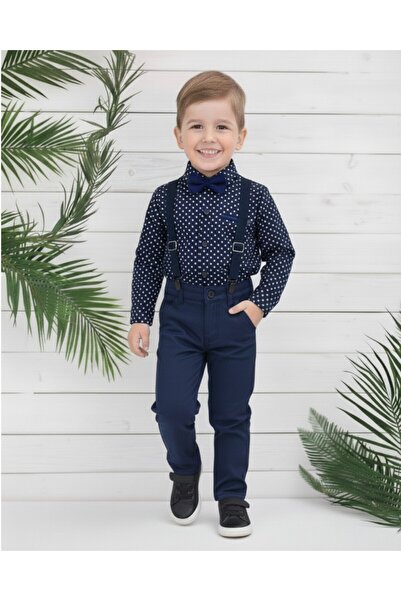 Ege Bebek Papion pentru băieți Cămașă de in Pantaloni agățați Partea de jos d...