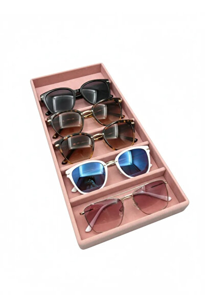 Aydın Decor New Domestic Suede Pink 38*19cm Compartment Glasses Stand (AYDIND...