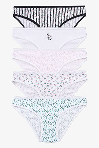 koza iç giyim Γυναικεία εσώρουχα 5 τεμαχίων από βαμβακερά λύκρα με σχέδια