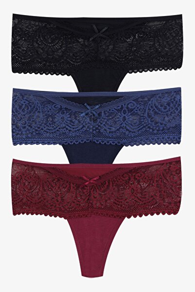 koza iç giyim Tanga cu detaliu din dantelă, cu tematică de Anul Nou, pentru f...