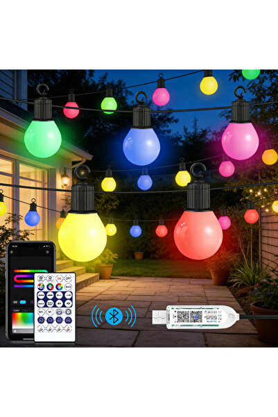 Choice سلسلة مصابيح LED ذكية G40 بطول 30 مترًا، بطول 15 مترًا/30 مترًا، مزودة...