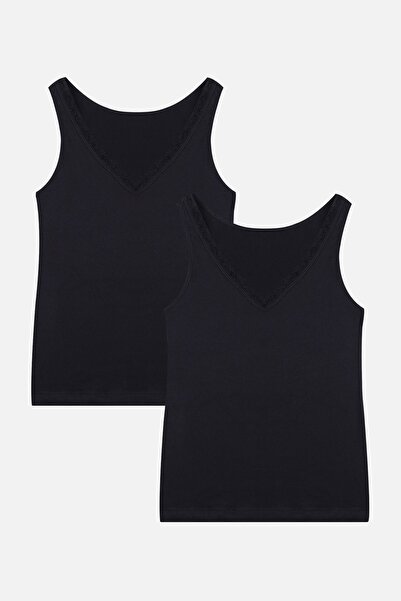 koza iç giyim Atletă detaliată din dantelă din 2 piese pentru femei