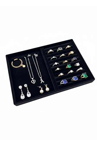 MeGass Dekor حامل مجوهرات من قماش سويدي موديل ريو من الإنتاج المحلي باللون ال...