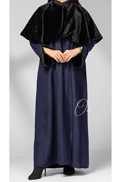 outline عباية شامواه بقطعة فرو منفصلة