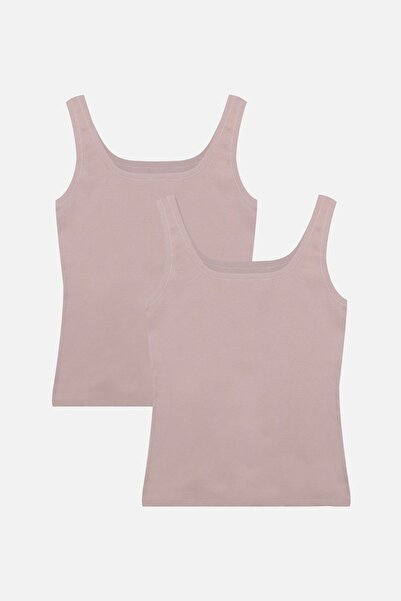 koza iç giyim Kadın 2'li Kalın Askılı Kaşkorse Atlet